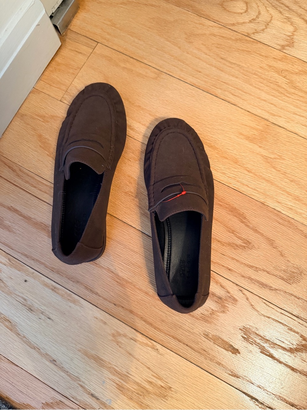 Men's Brown Suede Penny Loafers - Classic Slip-On Dress Shoes